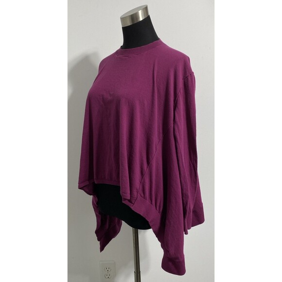 Ruti Shirt Womens XS/S Pink Cotton Spandex Stretch Sharkbite Asymmetrical Flowy - Picture 5 of 8